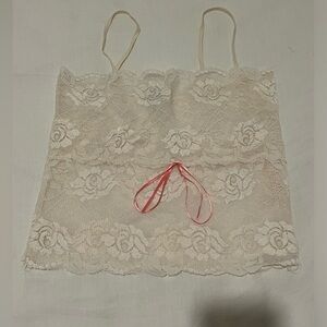 Eberjey Sheer Cami Lace Lingerie Cream Tank SMALL